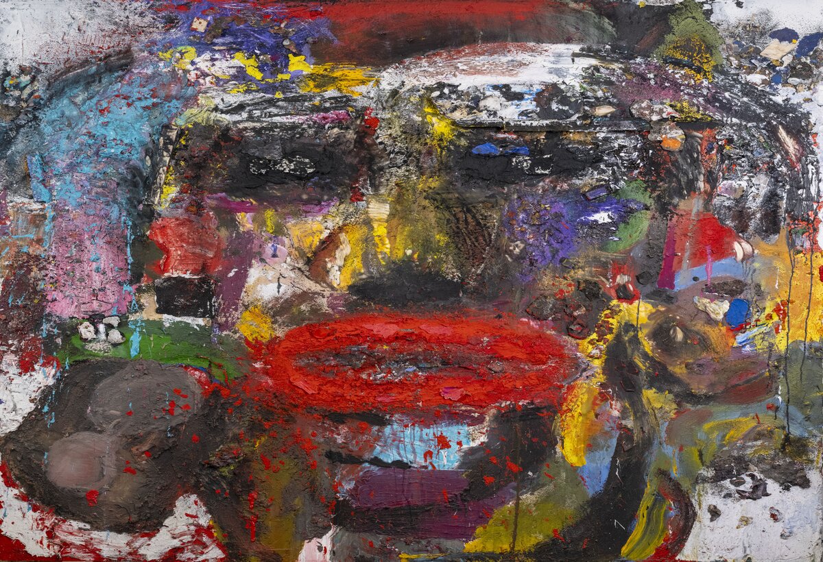 Jim Dine, Dry Ridge Portrait, 2023 , Acrylfarbe und Objekte auf Holztafel