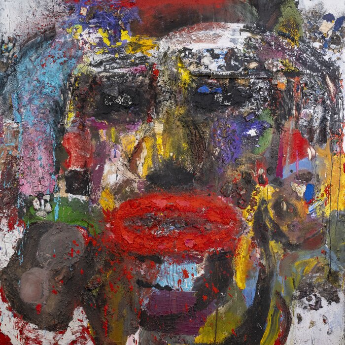 Jim Dine, Dry Ridge Portrait, 2023 , Acrylfarbe und Objekte auf Holztafel