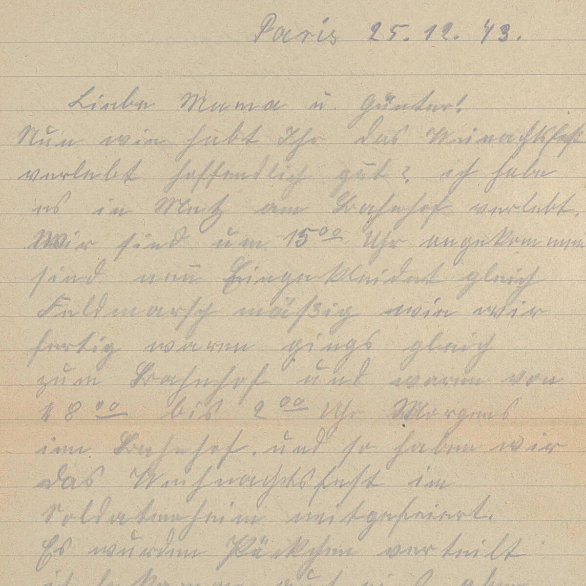 Feldpostbrief: Paris, 25.12.1943