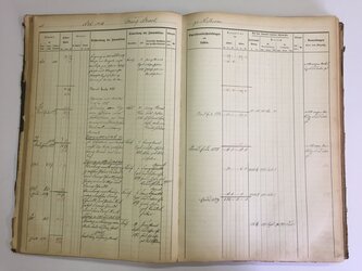 aufgeschlagenes Stockbuch Hofheim Bd. 18, Seite 56, Artikel 1456 Franz Amet