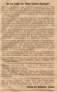Grußwort zum Erscheinen der ersten Ausgabe nach dem Zweiten Weltkrieg