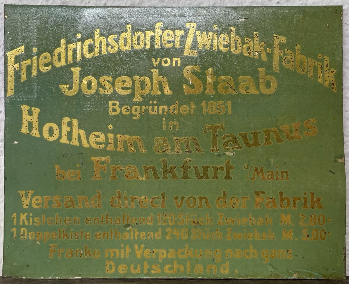 Zwiebackschachtel von Staab vor 1921