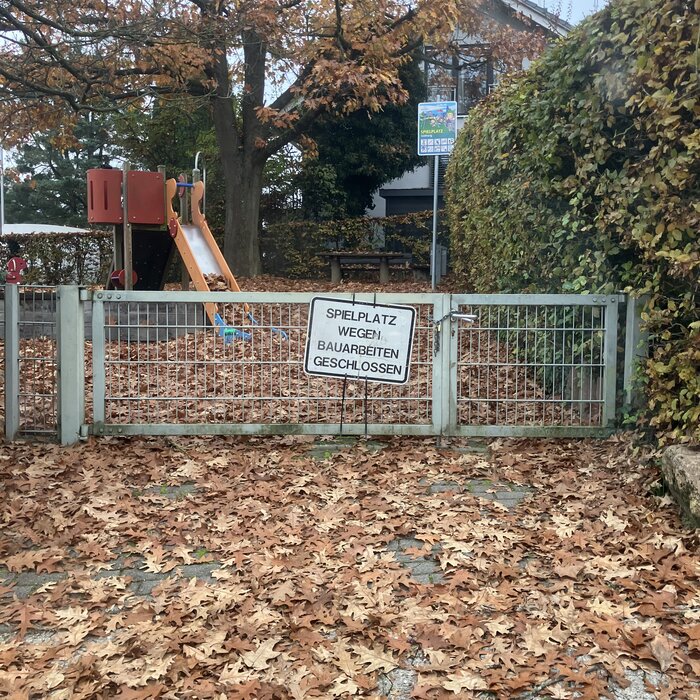 Der Spielplatz musste vorübergehend geschlossen werden